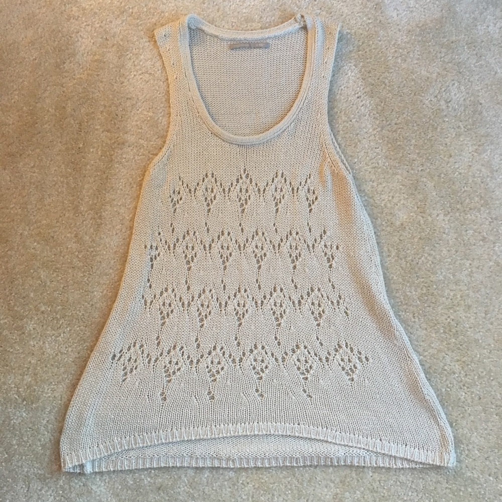 Rubbish stitched sweater tank top w/diamond shapes